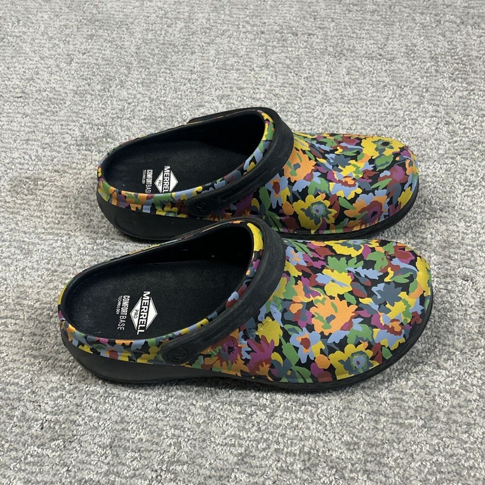 Merrell Encore Clogs Womens 10 Service Pro Slip Resistant Work Floral Mens 8